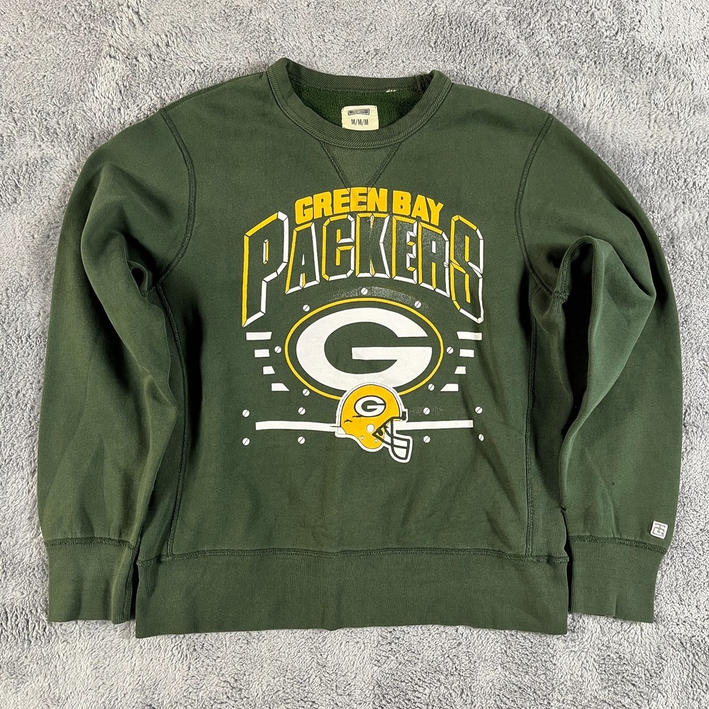 Green Bay Packers Sweatshirt Mens M Green Tailgate NFL Football Fleece Lined